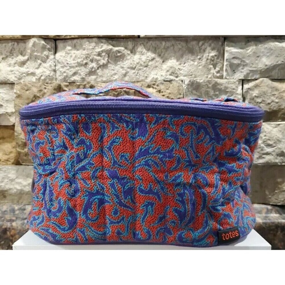 Vintage Totes Makeup Bag beautiful red and purple design